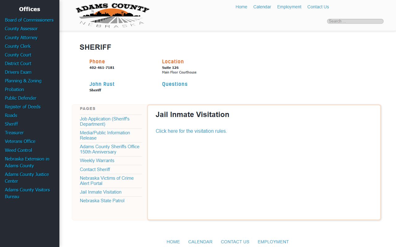 Adams County Justice Center jail visitation PDF source