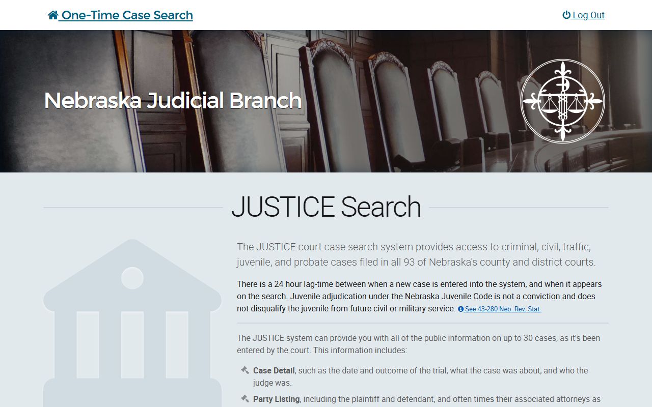 Adams County court records after arrest Nebraska JUSTICE search