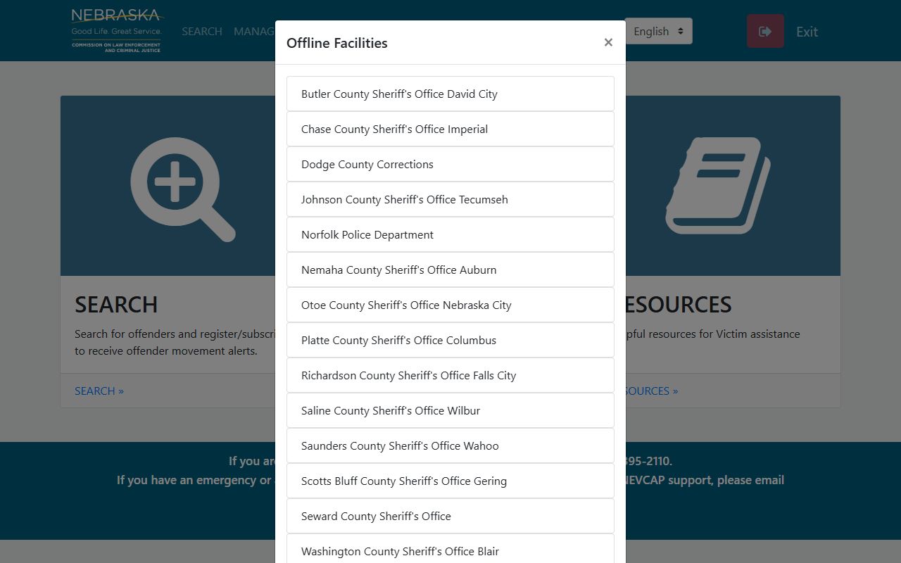 NEVCAP Adams County Justice Center inmate lookup portal